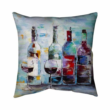 BEGIN HOME DECOR 20 x 20 in. Four Bottles of Wine-Double Sided Print Indoor Pillow 5541-2020-GA24